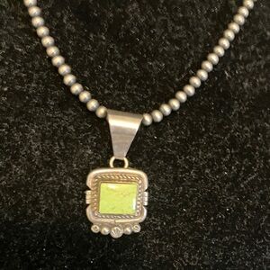 Sterling Silver and lime Green Pendant